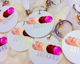 2026 [SET of 10]  Freebies / Giveaways, White keychains for Concert, Front is Albums/Name, back is the Logo with Members names