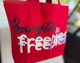 NEW! ARMY Freebies Tote Bag, Red, for Concerts & Events, 11x8x3, square bottom, expandable