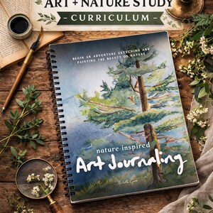 90-Page Homeschool Art Curriculum | Nature Study, Watercolor Techniques, Beginner to Intermediate Drawing Lessons PDF (Digital Download)