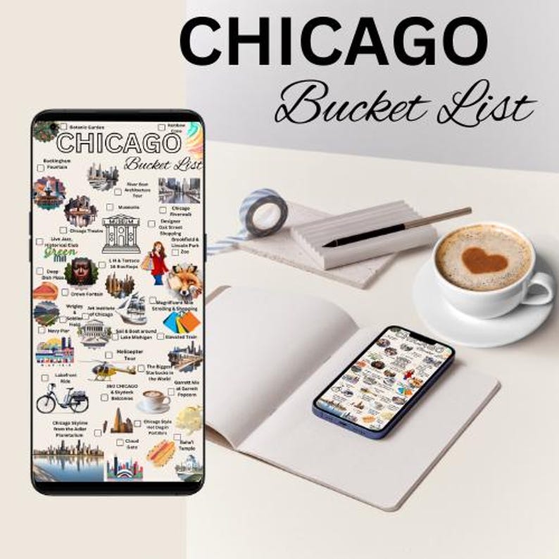 Printable Chicago Bucket List | | 28 Fun Things to Do in Chicago - Etsy