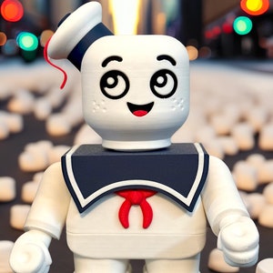 3D Printed Stay Puft Marshmallow Man | Ghostbusters Figure | Classic 80s Movie | Halloween Decoration | 6 Inches Tall | Stay Chunkt