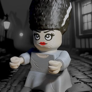 Bride of Frankenstein 3D Printed Collectible | Ready to Ship | 8&quot; Classic Monster Movie Inspired | Gothic Decor | Halloween Decor Chunkable