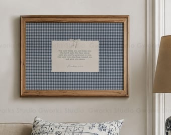 Getallen 6 schrift ingelijste print, moderne boerderij christelijke muurkunst, aangepaste quote print