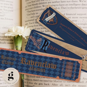 Zauberhafte Schule Edierbare Lesezeichen Bündel Adler Haus Potterhead Benutzerdefinierte Geburtstagsgeschenk Zauberer Schule Druckbare Buch Accessoires Bücherwurm Geschenk