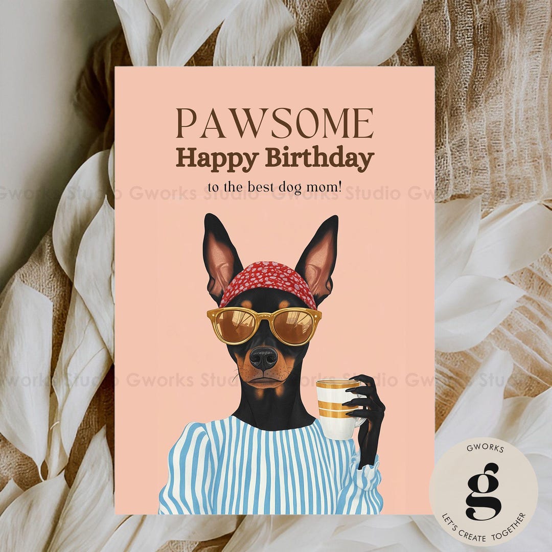 Editable Dog Mom Birthday Card Printable Funny Holiday Card for Her ...