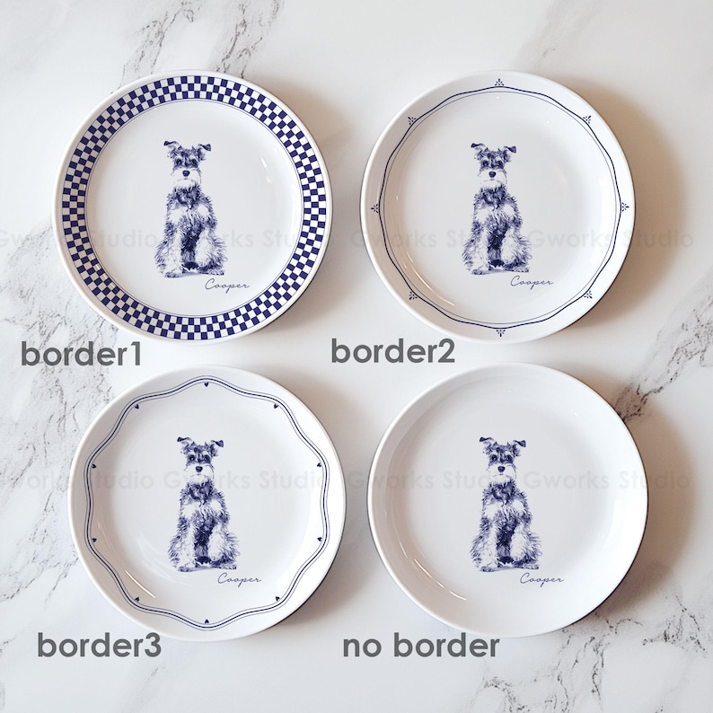 Custom Pet Portrait from Photo Ceramic Plate Personalized Dog Mom Gift Custom Pet Drawing Home Décor Pet Memorial Gift for Dog lovers PPG1
