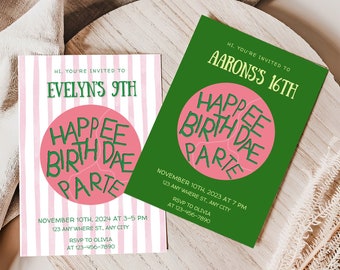 Wizard Birthday Editable Invitation: Happee Bithdae Potterhead Party Invites, Magic School Invitation Canva Template