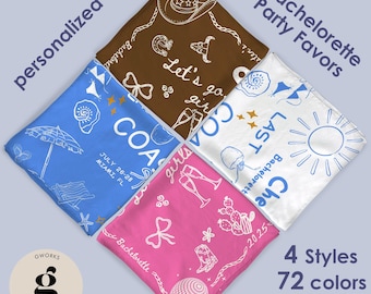 Personalized Bachelorette Party Bandanas – Bridesmaid Favor Scarves, Girl Trip Accessory