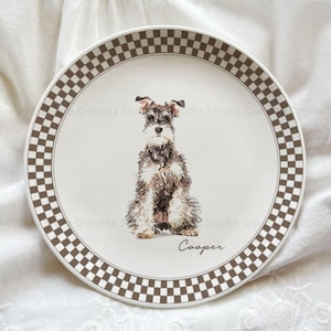 Custom Pet Portrait from Photo Ceramic Plate Personalized Dog Mom Gift Custom Pet Drawing Home Décor Pet Memorial Gift for Dog lovers PPG1