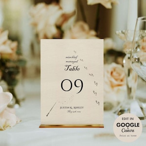 Editable Wizard Table Number – Potterhead Wedding Place Card Template Fantasy Birthday Party Décor HP1