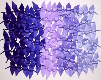 100 Small Origami Cranes Origami Paper Cranes Origami Crane - Made of 7.5cm 3 inches Japanese Paper - 5 Purple Colors