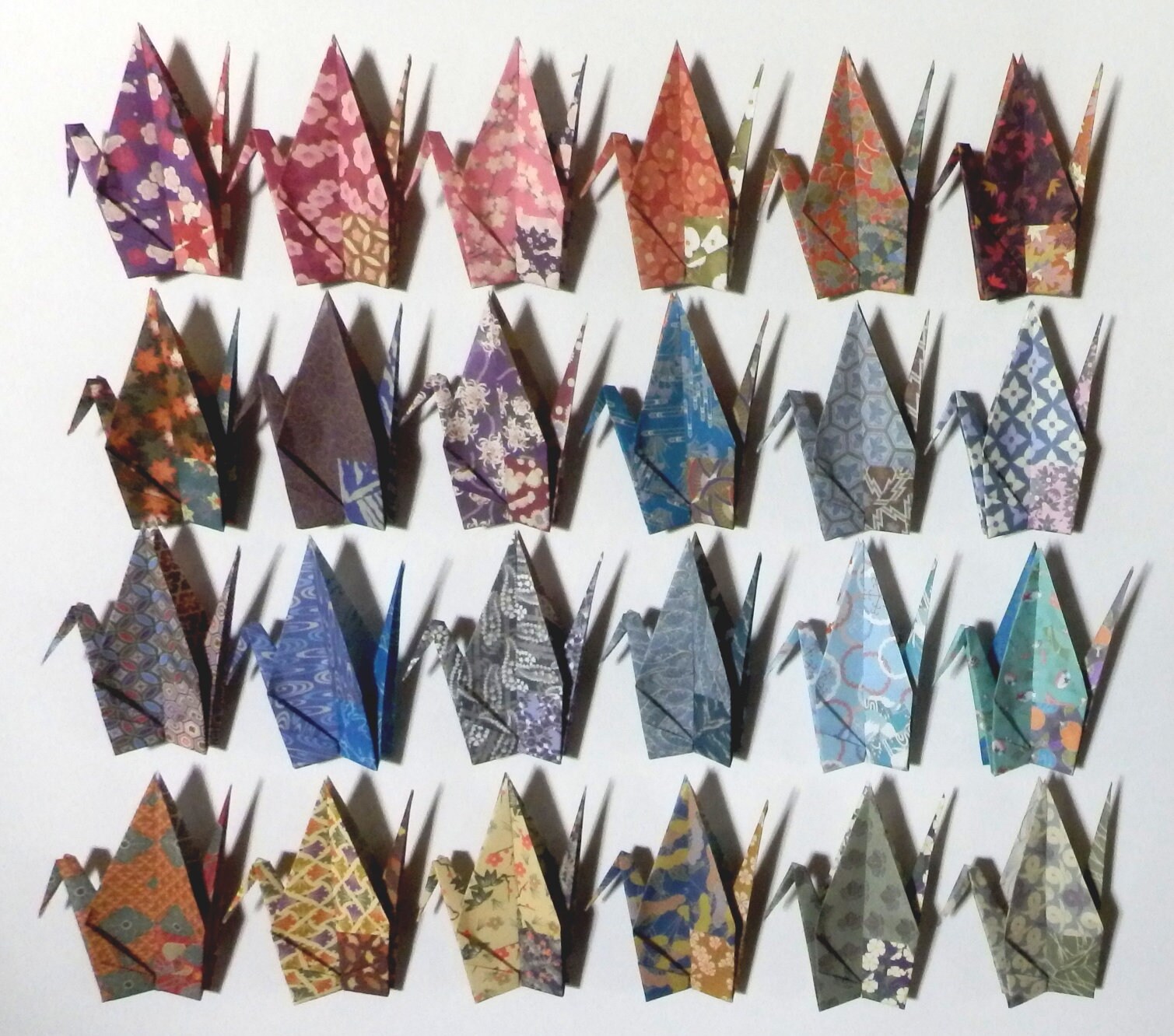 96 Large Origami Paper Cranes Made of 15cm 6 Inches Japanese Chiyogami  Paper 24 Patterns Decoration Ornament Home Party Wedding Art 