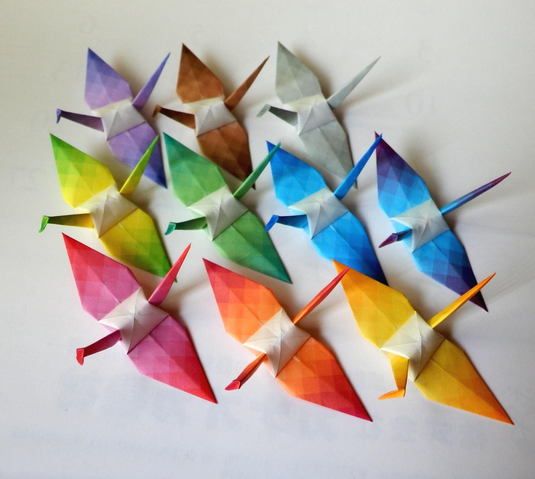 100 Small Origami Cranes Origami Paper Cranes Made of 7.5cm Etsy