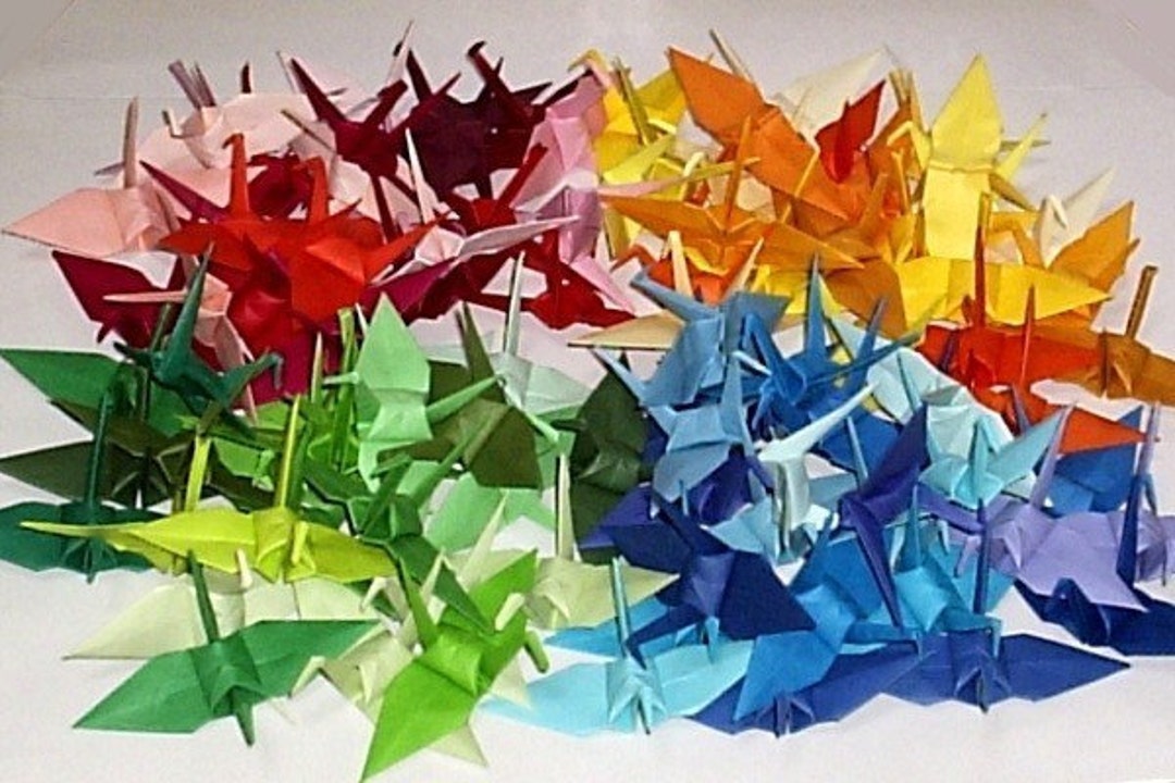 48 Colors 96 Small Origami Cranes Origami Paper Cranes Made of 7.5cm 3