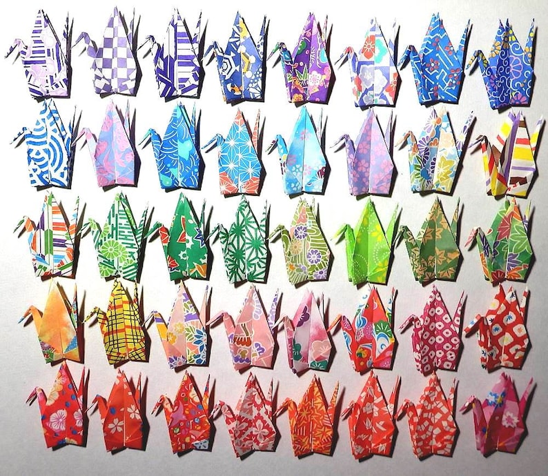 40 Patterns Made of 7.5cm 3 inches Japanese Print Chiyogami Paper 120 Small Origami Cranes Origami Paper Cranes Origami Crane