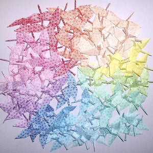 105 Small Origami Cranes Origami Paper Cranes - Made of 7cm 2 3/4 inches Japanese Paper - 15 Colors - Wedding Ornament Decoration Home Decor