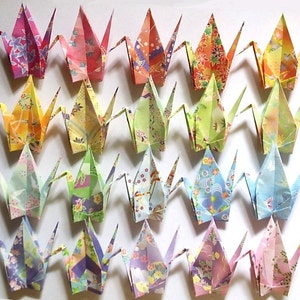 20 Large Origami Cranes Origami Paper Cranes Made of 15cm 6 inches Japanese Washi Chiyogami Paper B image 1