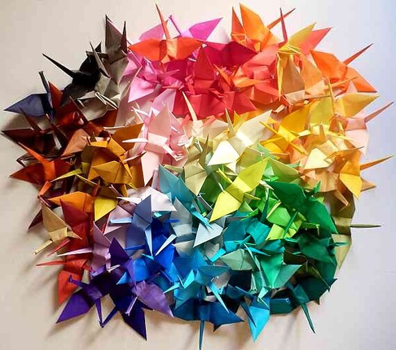 100 Large Origami Cranes Origami Paper Cranes Made of 15cm 6