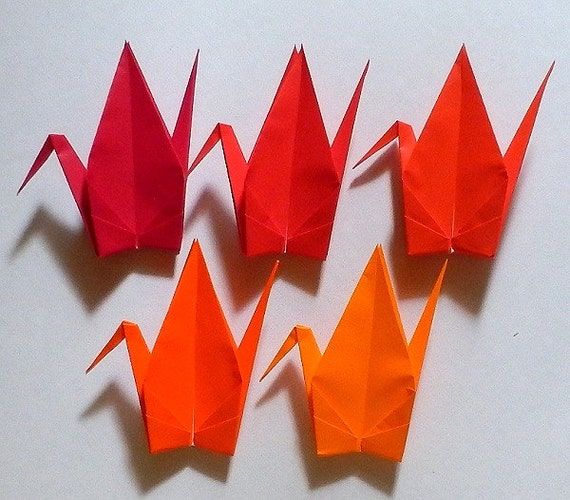 100 Large Origami Cranes Origami Paper Cranes Made of 15cm 6 Inches  Japanese Foil Paper Gold 