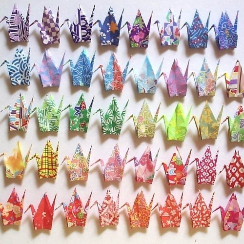 40 Small Origami Cranes Origami Paper Cranes Origami Crane Etsy 40 Small Origami Cranes Origami Paper Cranes Origami Crane Etsy