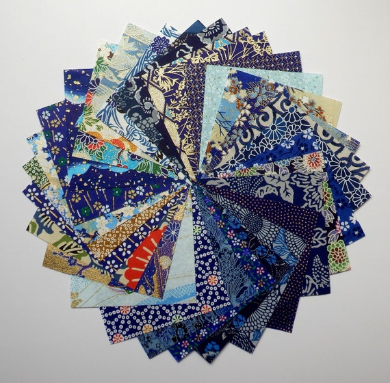 Yuzen Origami Paper - Assorted Patterns, Blue