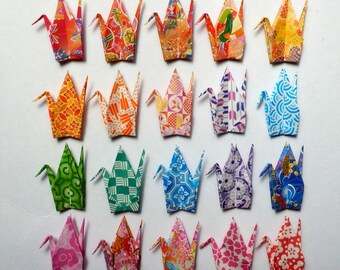 1000 Small Origami Cranes Origami Paper Cranes - Made of 7.5cm 3" Japanese Chiyogami Paper - 20 Patterns - Decoration Ornament Home Party