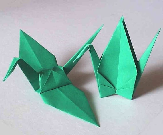 100 Large Origami Cranes Origami Paper Cranes Made of 15cm 6 Japanese Paper  5 Green Colors Gradation Tone Shade Wedding Decoration -  Denmark