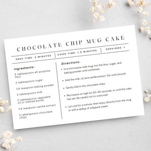 Personalized Recipe Cards, 4x6 Recipe Card Template Canva, Recipe Template Editable, Recipe Card Printable recipe card custom 5x7 in