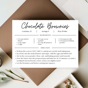 Personalized Recipe Cards, 4x6 Recipe Card Template Canva, Recipe Template Editable, Recipe Card Printable, Recipe Card Custom, 5x7 Template