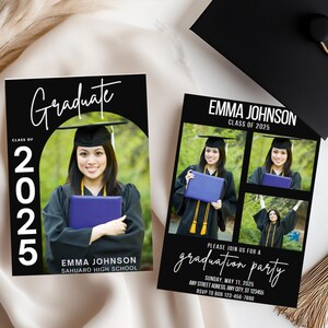 Graduation Invitation Template, Senior Graduate Announcement Template, Modern Graduation Announcement, Graduation Template, Photo Invitation
