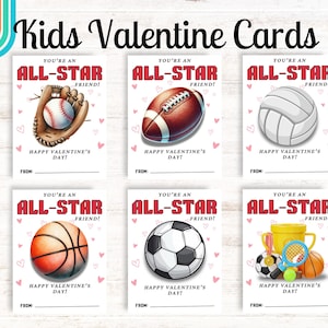 Druckbare Valentinstag Sportkarten für Kinder, Klassenzimmer Valentinstag Fußballkarten für Kinder, Fußball Valentinstagskarten, Geschenkanhänger Valentinstag