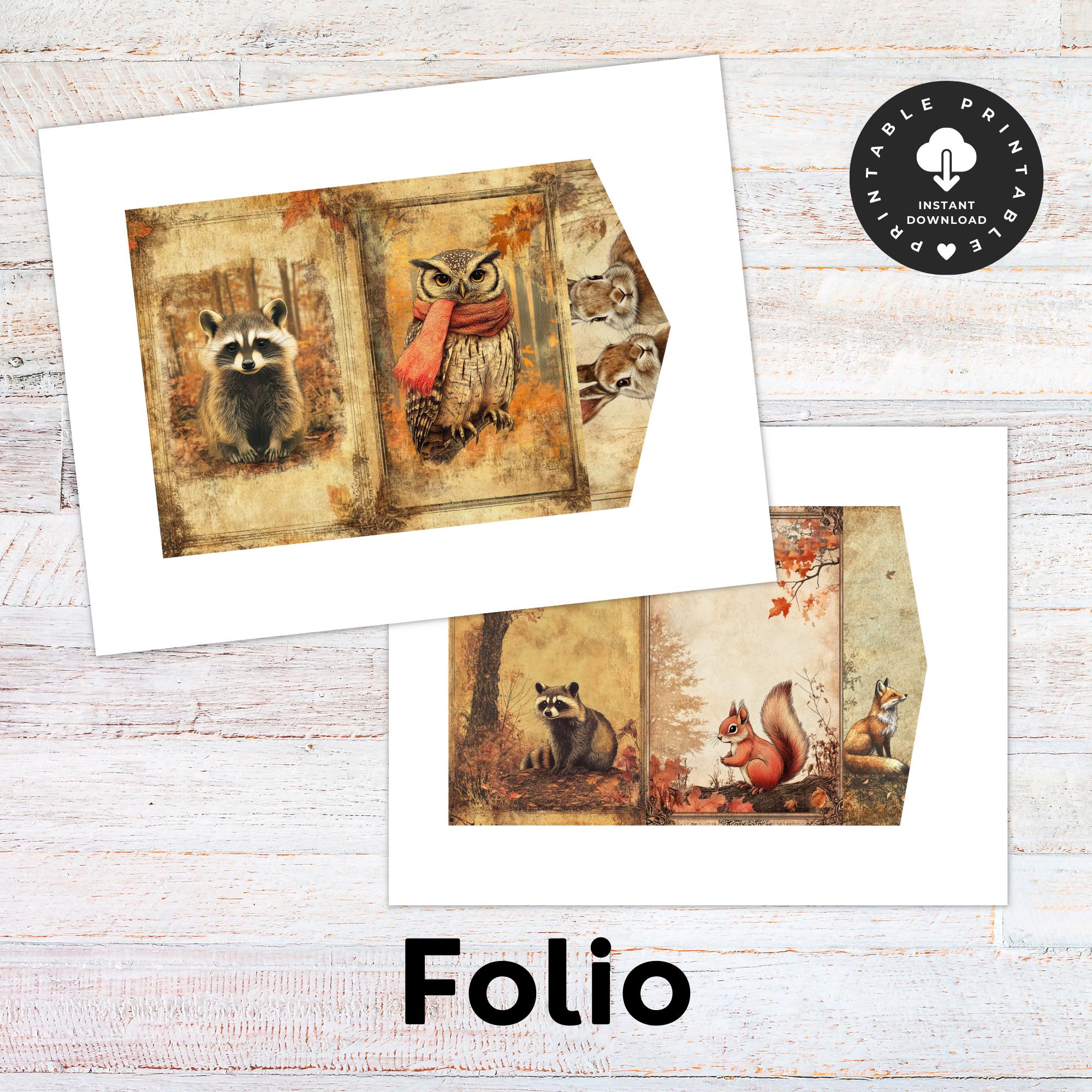 Woodland Animals Junk Journal Pages, Digital Scrapbook Paper Kit ...