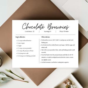 Personalized Recipe Cards, 4x6 Recipe Card Template Canva, Recipe Template Editable, Recipe Card Printable, Recipe Card Custom, 5x7 Template