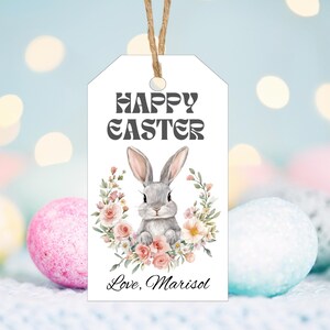 EDITIERBARE Ostergeschenkanhänger, Ostern zum Ausdrucken, Kinder-Osternkorbanhänger, druckbare Osterkorbanhänger, druckbares Leckerlibeutelanhänger, Korbanhänger für Ostern