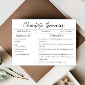 Personalized Watercolor Recipe Cards, 4x6 Recipe Card Template Canva, Recipe Template Editable, Recipe Card Printable, Recipe Card Custom