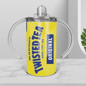 Personalized 12oz Sippy Cup, Stainless Steel Sippy Cup with 2 Lids and Straw, Custom Funny Beer inspired Sippy Cup, Drinking Buddy Sippy Cup