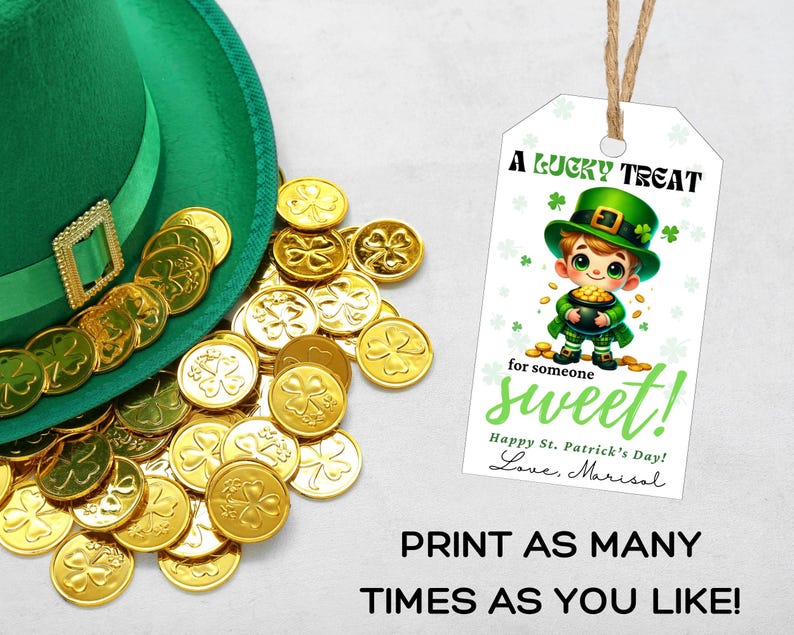 St. Patrick Day Gift Tags, Printable St Patrick's Day Gift Tag, Instant ...