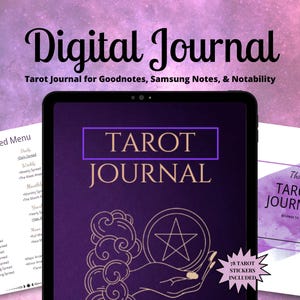 Journal de tarot quotidien numérique, classeur de planificateur de tarot numérique, lecture quotidienne de cartes, tartes de tarot, autocollants numériques de carte de tarot Tarot Witch 78