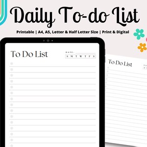 To-do list printable, Task management template, Daily planner, GoodNotes template, Minimalist to-do list, Blank Checklist digital template