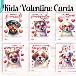 Druckbare Valentinstagskarten für Kinder, Valentinstagskarten für Kinder, süße Valentinstagskarten, Valentinstagsgeschenkanhänger