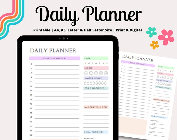EDITABLE DAILY PLANNER | to Do List | Printable Productivity Day ...