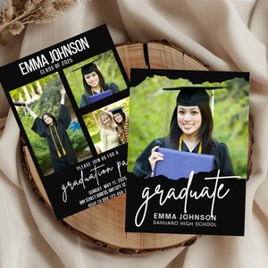 Graduation Invitation Template, Senior Graduate Announcement Template, Modern Graduation Announcement, Graduation Template, Photo Invitation