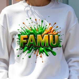 Florida Landwirtschaftliche und Mechanische Universität PNG Sublimationsdesign, FAMU Digitale Kunst für Becher, T-Shirt, Mausunterlage, Wandkunst