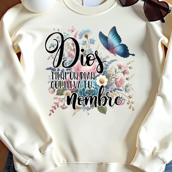 Dios Tiene Un Plan Que Lleva Tu Nombre PNG, Frases Religiosas Florales, Spanish Frases Cristianas, Mexican Frases Biblicas, Digital Download
