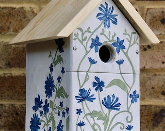 Hand Painted Bird House: Reclaimed Wood, bespoke personalised designs