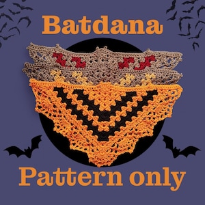 Patrón de crochet de bandana de murciélago: bufanda de pelo espeluznante (patrón PDF)