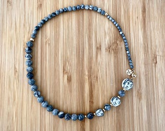 River Handmade Necklace Gray Picasso Jasper