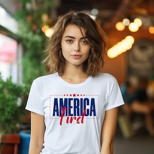 America First 2024 White T-Shirt, Proud Republican America, Election Shirt, Make America Great Sweatshirt, Patriot Freedom First T-Shirt