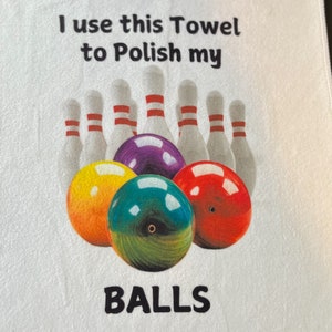 Funny Bowling Towel: Personalized Microfiber Ball Polishing Cloth