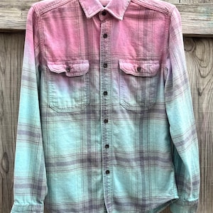 Pastel Tie Dye Flannel Shirt: Handmade Boho Cottagecore Oversized Shirt
